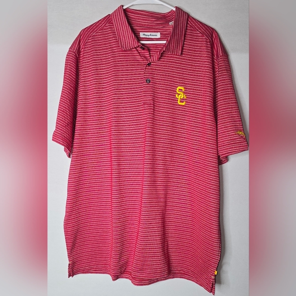 NWT Tommy Bahama USC Trojans Mens 2XL Red Polo Shirt